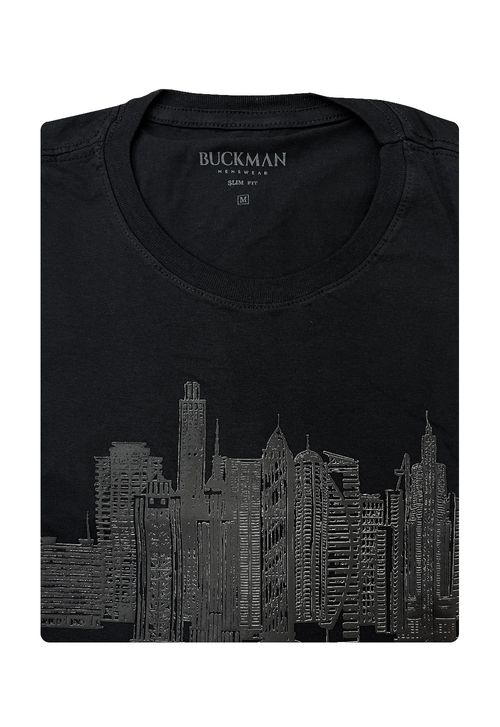 TSHIRT MANGA CURTA GOLA CARECA SILK PRETO