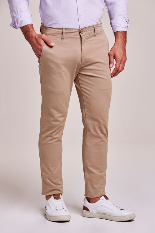 CALÇA CHINO SLIM BEGE