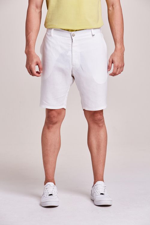 BERMUDA ALFAIATARIA LINHO OFF WHITE