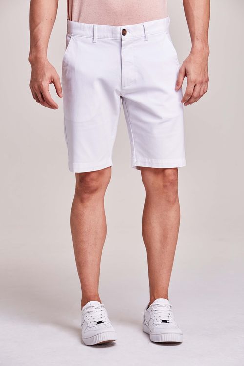 BERMUDA CHINO CASUAL BÁSICA ALGODÃO BRANCO