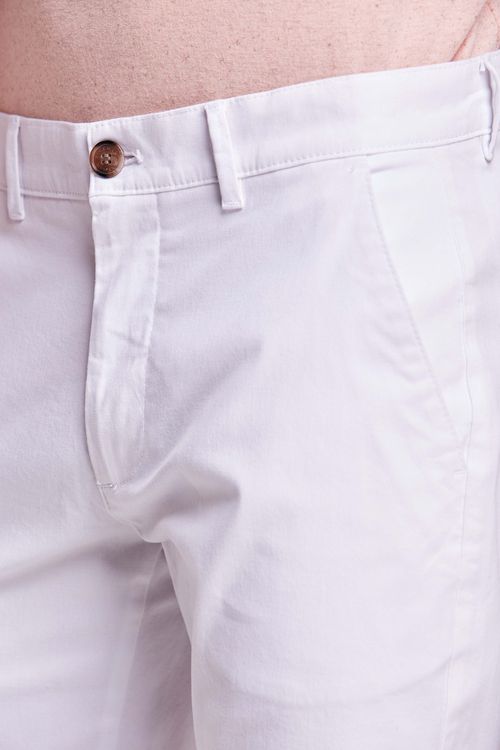 BERMUDA CHINO CASUAL BÁSICA ALGODÃO BRANCO