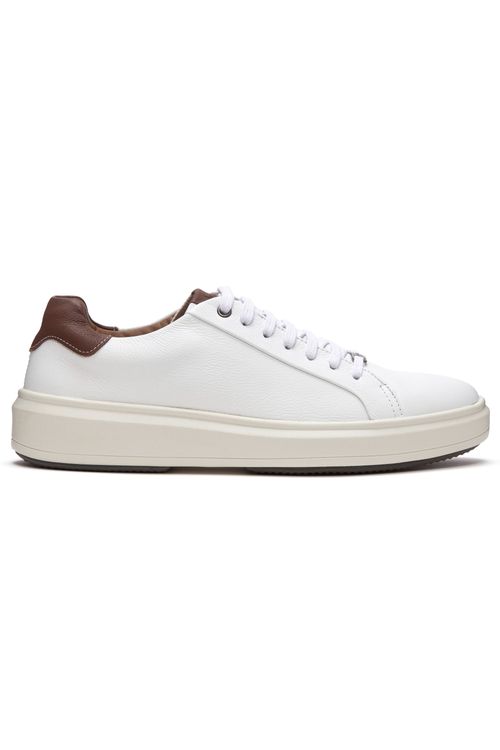 TÊNIS CASUAL COURO FLATFORM BRANCO