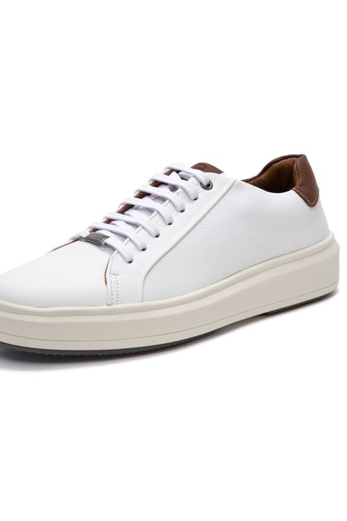 TÊNIS CASUAL COURO FLATFORM BRANCO