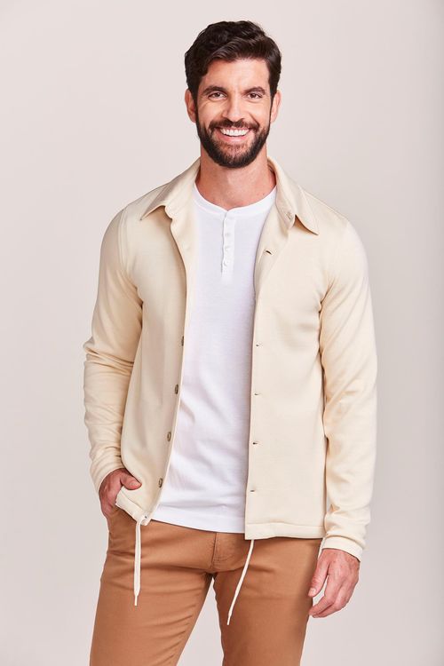 JAQUETA CASUAL NEOPRENE MANTEIGA