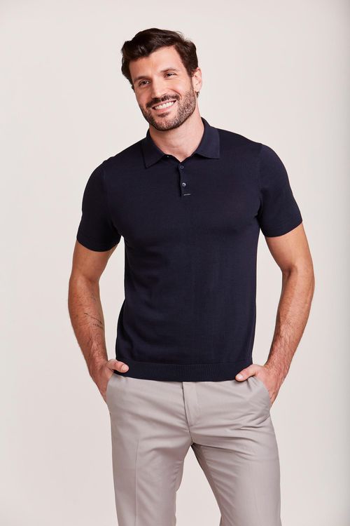 POLO M/C CASUAL TRICOT MARINHO