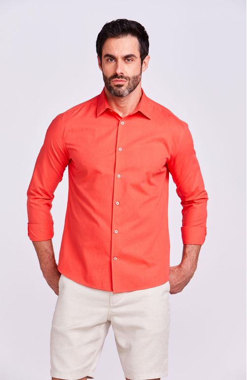 CAMISA M/L CASUAL LINOSO MELANCIA