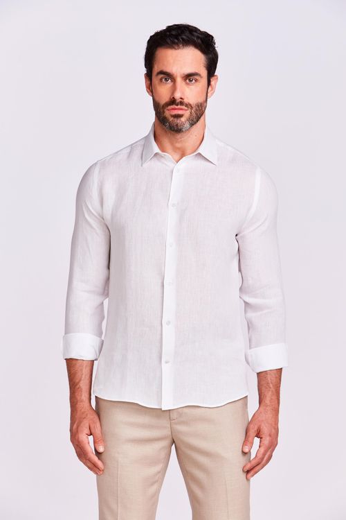 CAMISA M/L CASUAL LINHO BRANCO