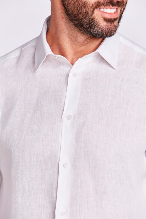 CAMISA M/L CASUAL LINHO BRANCO