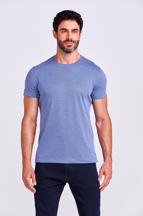 T-SHIRT M/C CASUAL PIMA AZUL