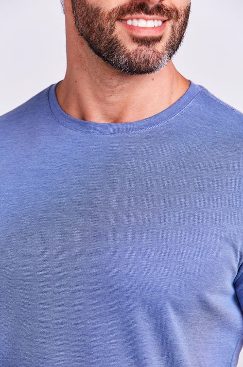 T-SHIRT M/C CASUAL PIMA AZUL