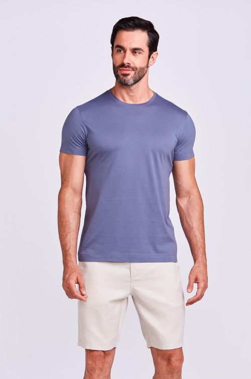 T-SHIRT M/C CASUAL PIMA AZUL  JEANS