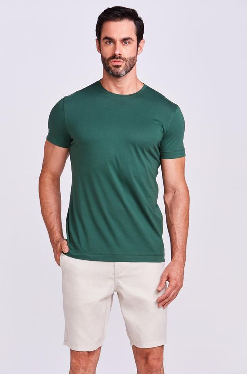 T-SHIRT M/C CASUAL PIMA VERDE GARRAFA