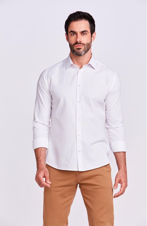 CAMISA M/L CASUAL LINOSO BRANCO