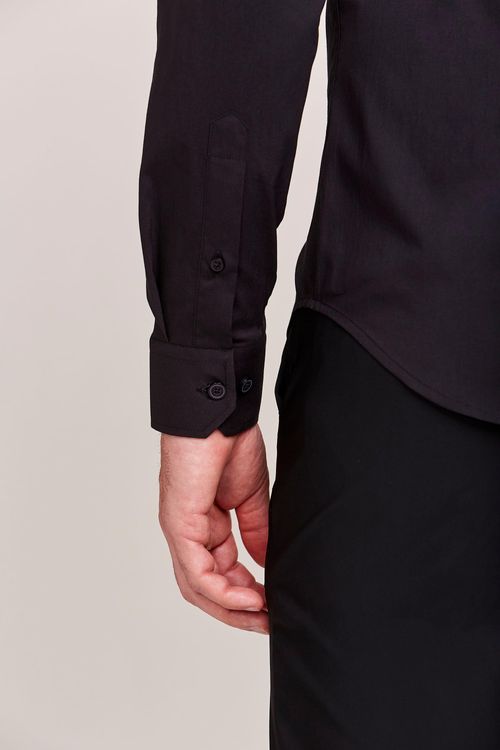 CAMISA M/L CONTEMPORÂNEA POLIAMIDA PRETO