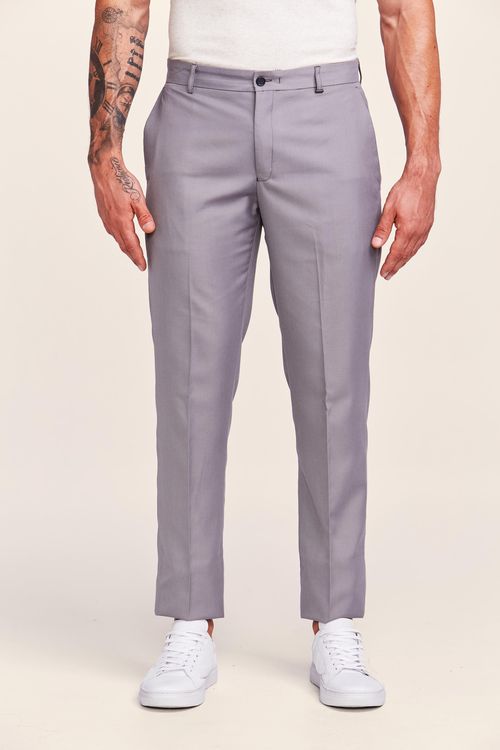 CALÇA ALFAIATARIA LISA CINZA