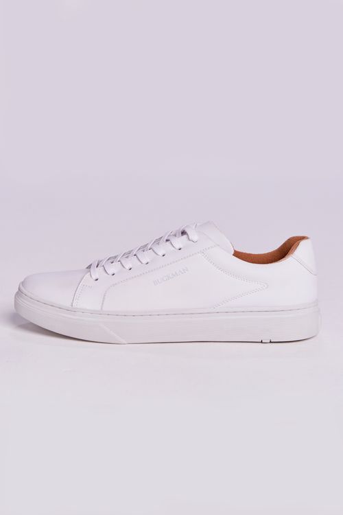 SAPATÊNIS CASUAL COURO BRANCO BRANCO