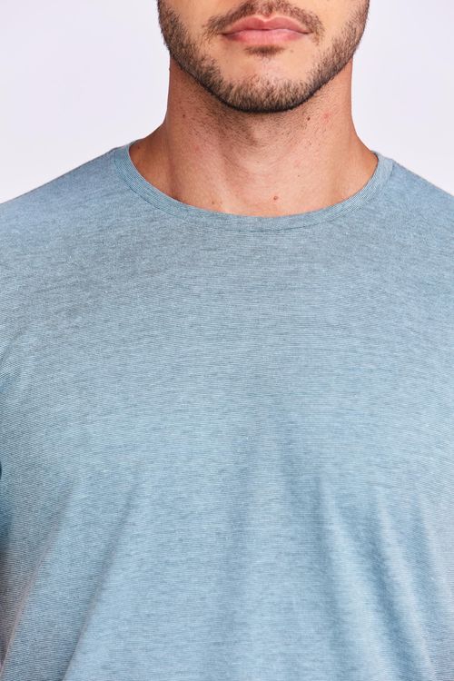 T-SHIRT MC CASUAL LISTRADA VERDE