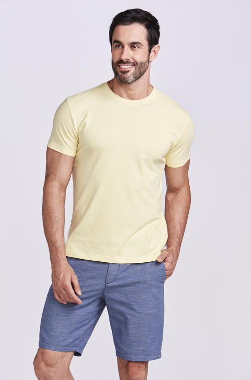 T-SHIRT M/C CASUAL LISTRADA AMARELO