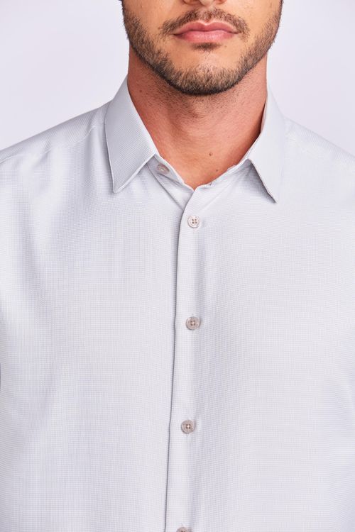 CAMISA M/L CONTEMPORÂNEA EASY IRON CINZA