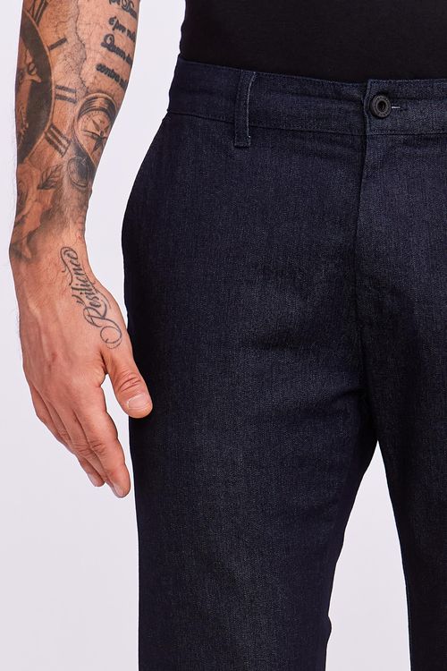CALÇA JEANS CHINO SLIM AZUL ESCURO