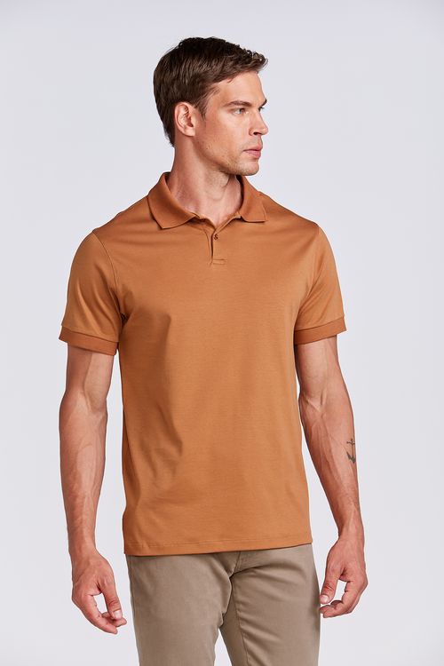 POLO M/C CASUAL PIMA CAMELO