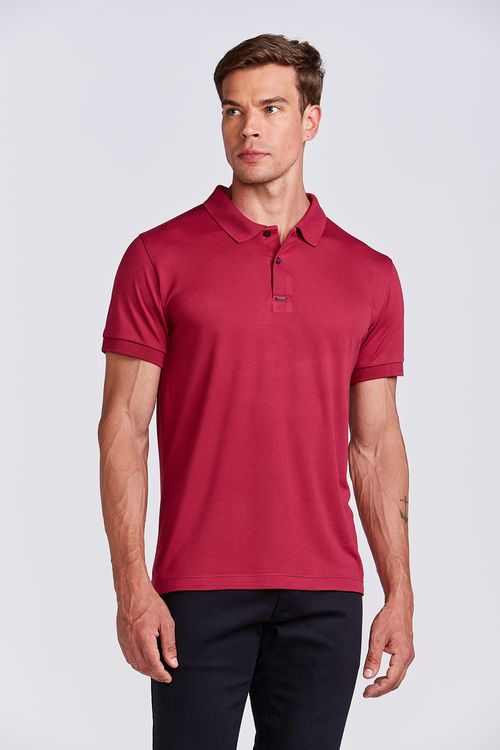 POLO M/C CASUAL VISCO LISA MAGENTA