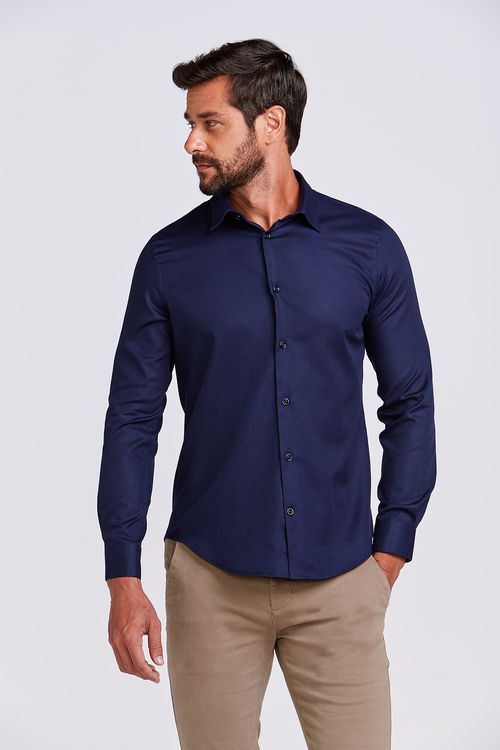 CAMISA ML CONTEMPORANEA FL MARINHO