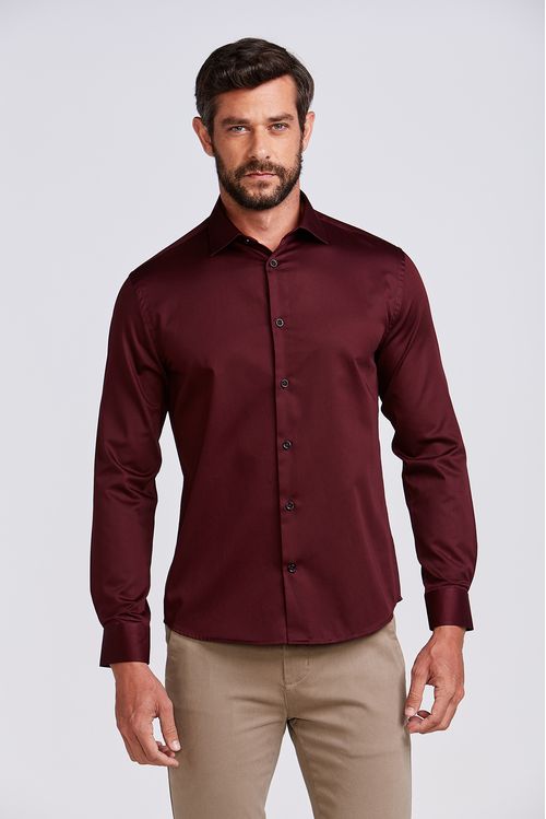 CAMISA CONTEMP LISA VINHO