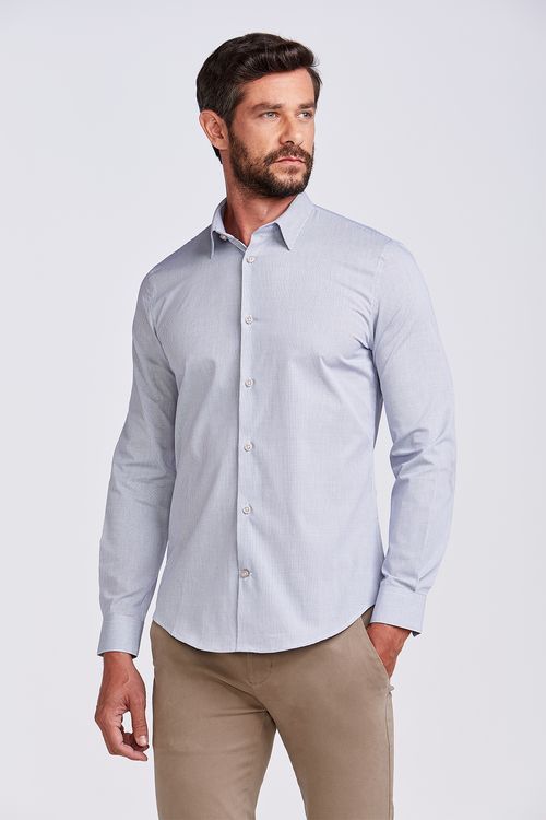 CAMISA CONTEMPORANEA M/L FT AZUL
