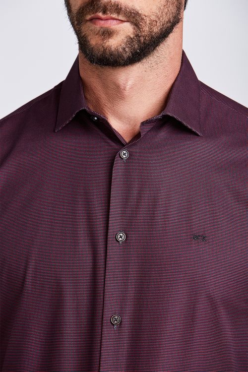 CAMISA M/L CONTEMPORANEO MAQUINETA FIO T VINHO
