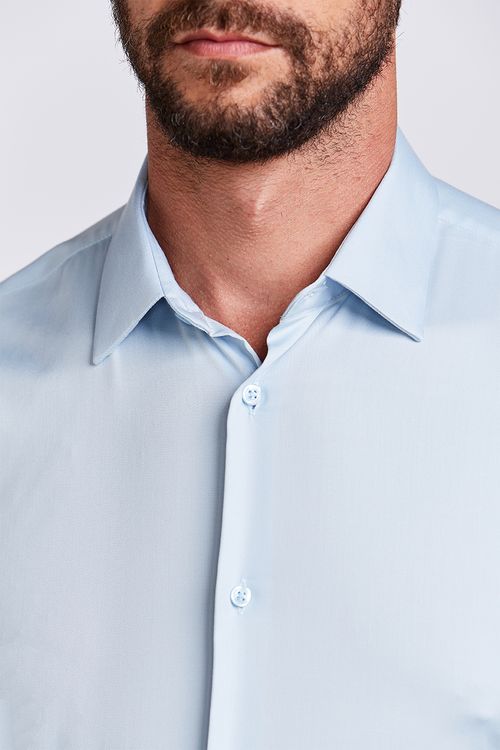 CAMISA CONTEMPORANEA M/L TECHNO AZUL