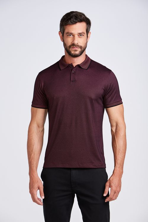 POLO M/C CASUAL VISCO BINADO VINHO