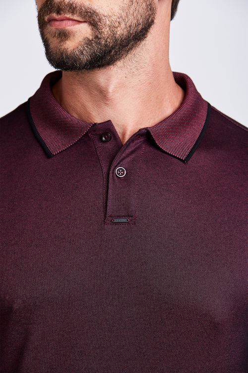 POLO M/C CASUAL VISCO BINADO VINHO