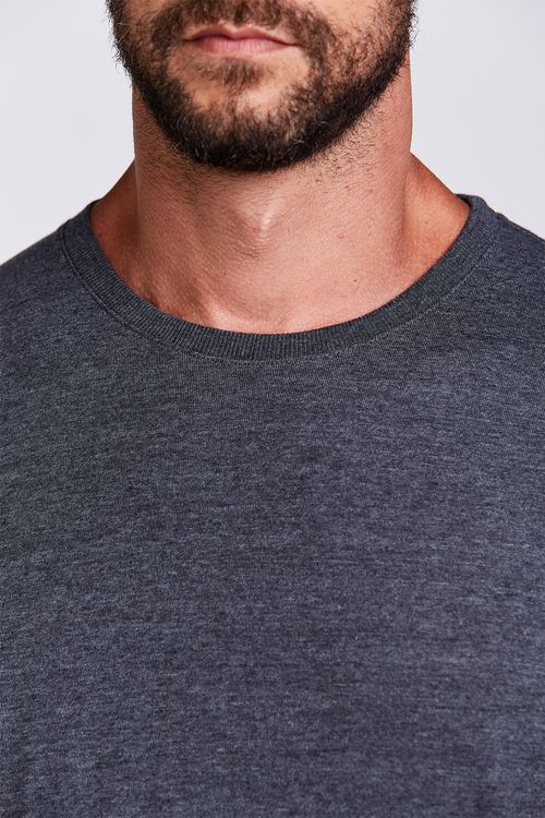 TSHIRT MANGA CURTA GOLA CARECA CINZA