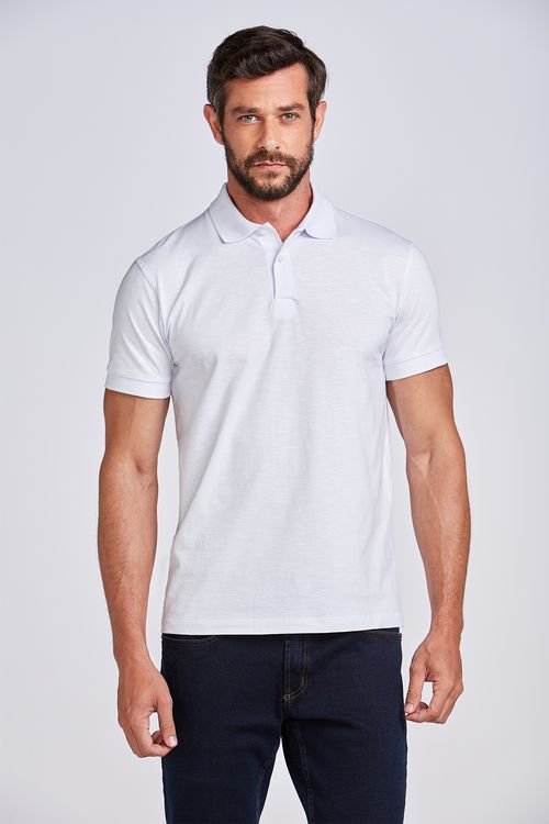 POLO MALHÃO FLAMÊ BRANCO
