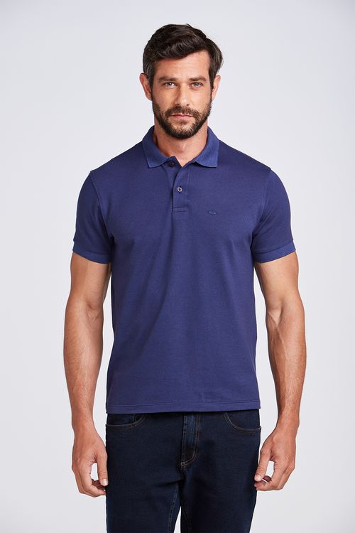 POO M/C PIQUET BASICA AZUL  JEANS