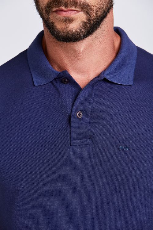POO M/C PIQUET BASICA AZUL  JEANS