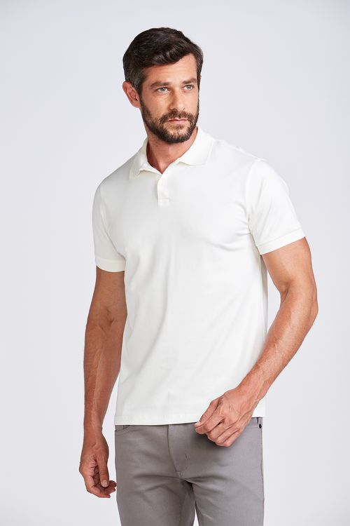 POLO M/C CASUAL PIMA OFF WHITE