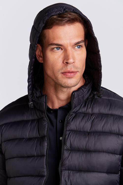 JAQUETA PUFFER CAPUZ DESTACAVÉL PRETO