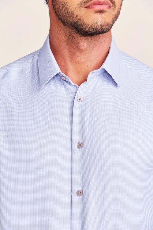 CAMISA M/L CONTEMPORÂNEA EASY IRON AZUL