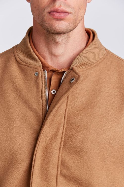 JAQUETA  BOMBER LÃ BATIDA CARAMELO