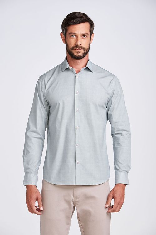 CAMISA M/L CONTEMPORANEO FIO TINTO PIEDE VERDE