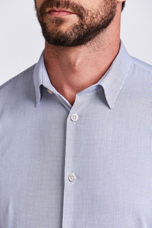 CAMISA CONTEMPORANEA M/L FT AZUL