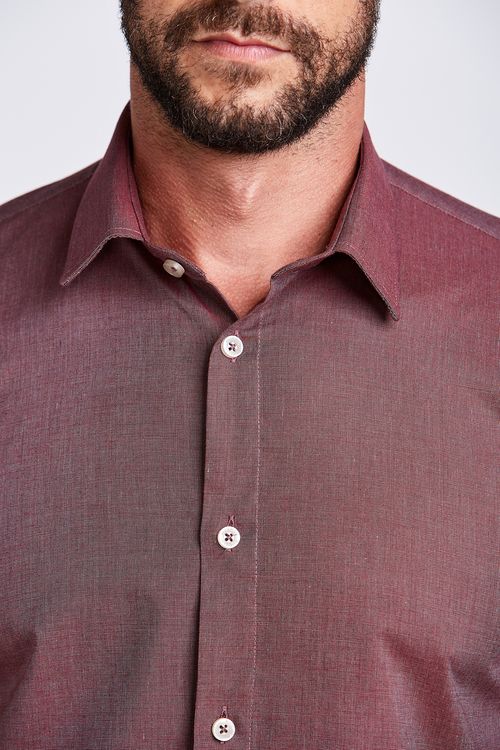 CAMISA M/L CASUAL FIO TINTO VINHO