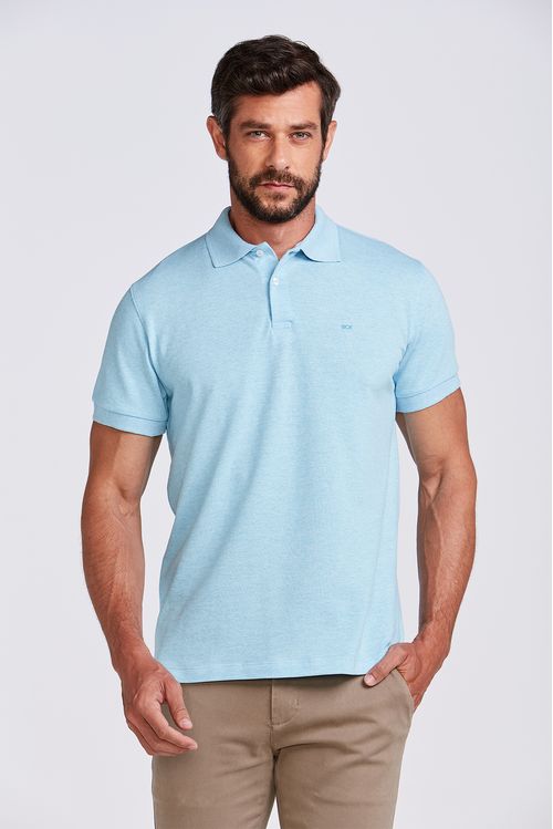POLO PIQUET MESCLA COLOR AZUL PISCINA