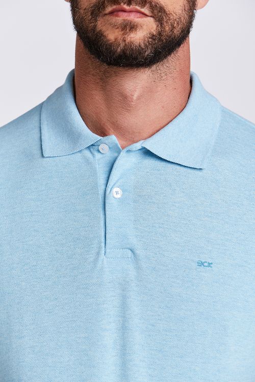 POLO PIQUET MESCLA COLOR AZUL PISCINA