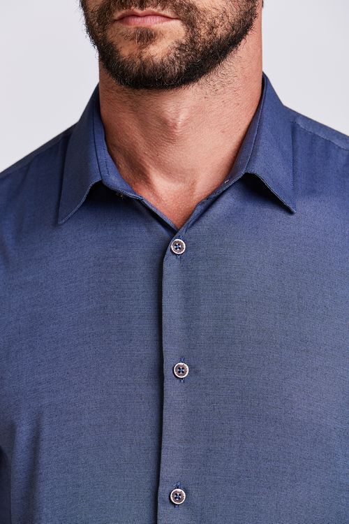 CAMISA M/L CONTEMPORÂNEA EASY IRON MARINHO
