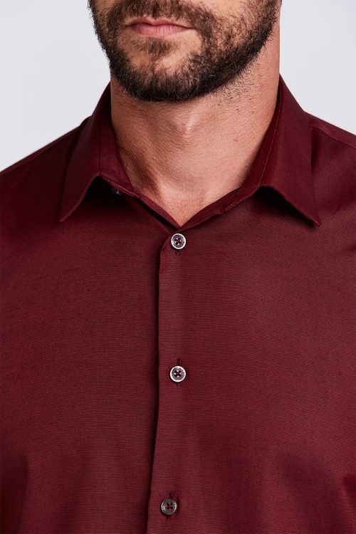 CAMISA M/L CONTEMPORÂNEA EASY IRON VINHO