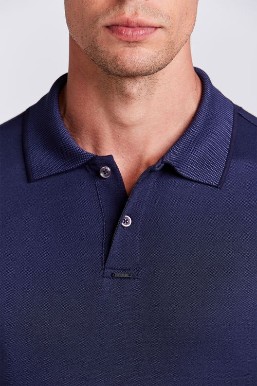 POLO M/C BINADO VISCO PREMIUM MARINHO