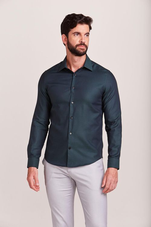 CAMISA M/L CONTEMPORÂNEA ALGODÃO VERDE